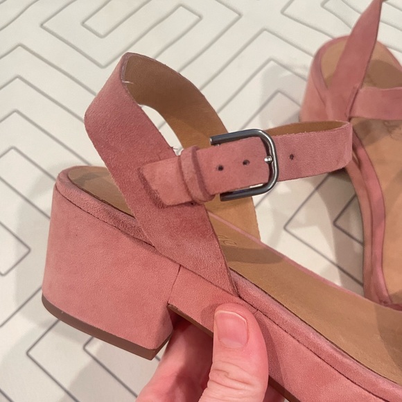 Madewell Pink Leather Block Sandals - Picture 5 of 14